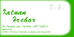 kalman hrehor business card